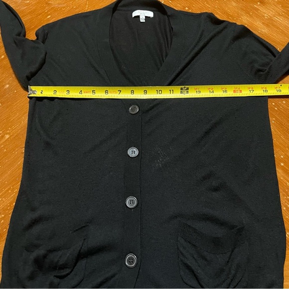 Adam Lippes Black Bamboo Cashmere Minimalist Cardigan Sweater Capsule Wardrobe - Picture 5 of 8